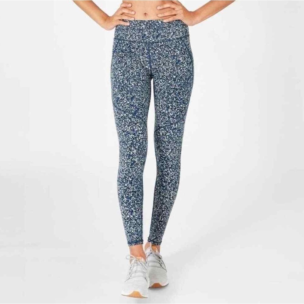 Sweaty Betty Power Leggings in Blue Hexagon 26.5” Size Medium Short